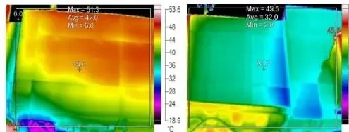 Thermographies avant et après traitement d'une passerelle